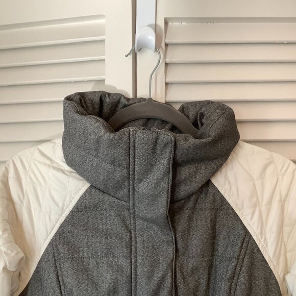 Prana women's Mixer Parka coat small quilted cream grey full zip - Picture 4 of 12